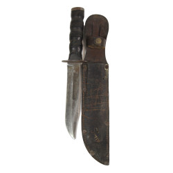 Knife, Fighting, MK 2, CAMILLUS, USMC, with Leather Scabbard, Named