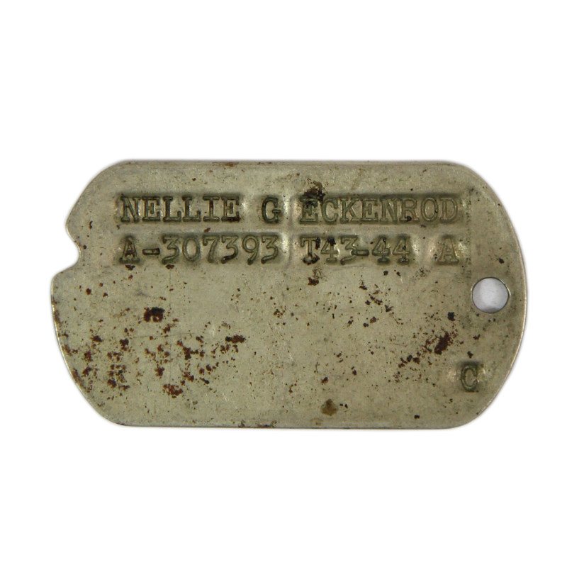 Dog Tag, Pvt. Nellie Eckenrod, WAC, PTO