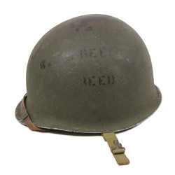 Casque M1, pattes fixes, liner FIRESTONE, MM2c William Freed, Seabees