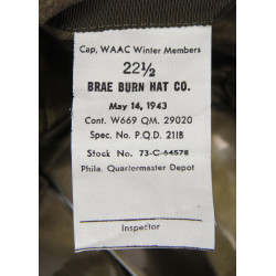 Cap, Other Ranks, OD, WAC, Size 22 1/2, 1943