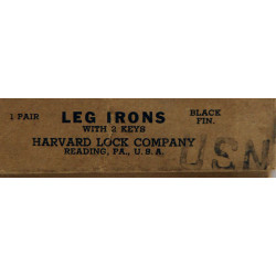 Entraves de chevilles, US Navy, Harvard Lock Company, avec clés