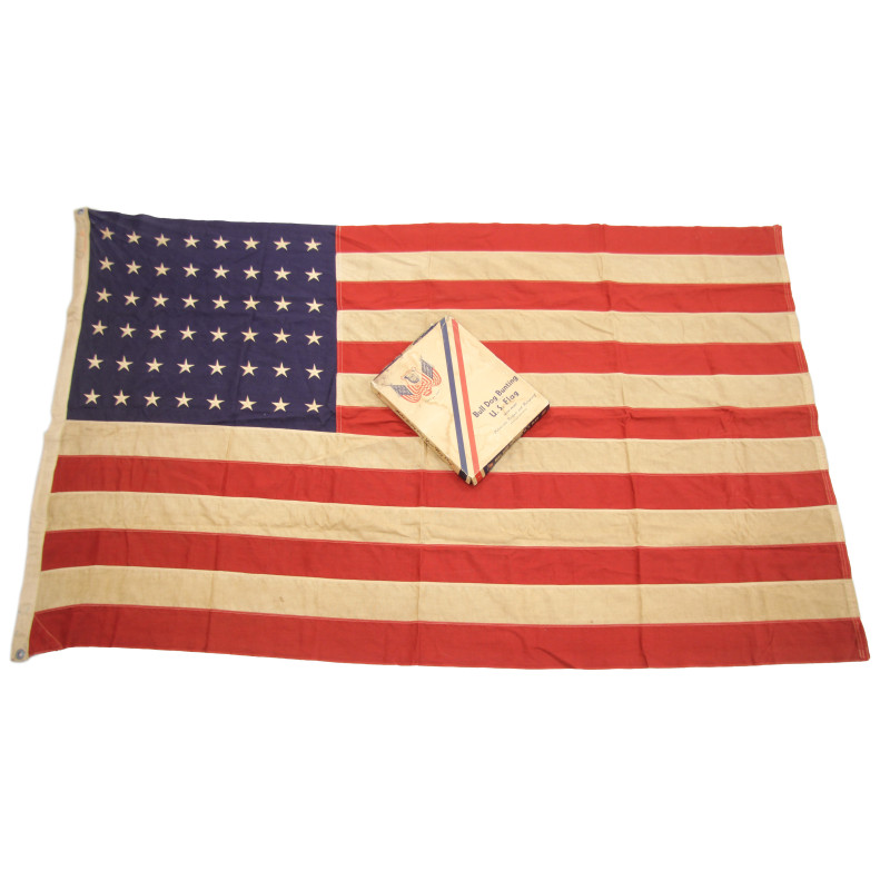 Drapeau US, 48 étoiles brodées, BULL DOG BUNTING, Dettra's Flag Products, 121 x 182 cm, dans sa boîte