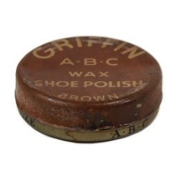 Boîte de cirage, Griffin, A-B-C Wax Shoe Polish, Brown, vide