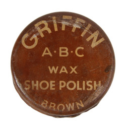 Boîte de cirage, Griffin, A-B-C Wax Shoe Polish, Brown, vide