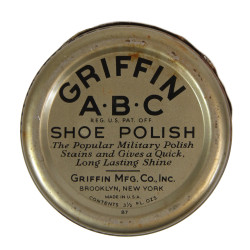 Boîte de cirage, Griffin, A-B-C Wax Shoe Polish, Brown, vide