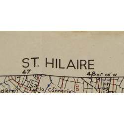 Lot de deux cartes alliées, SAINT-HILAIRE-DU-HARCOUËT & AVRANCHES, Normandie, 1944