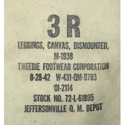 Guêtres en toile, US Army, 3R, TWEEDIE FOOTWEAR CORPORATION 1942