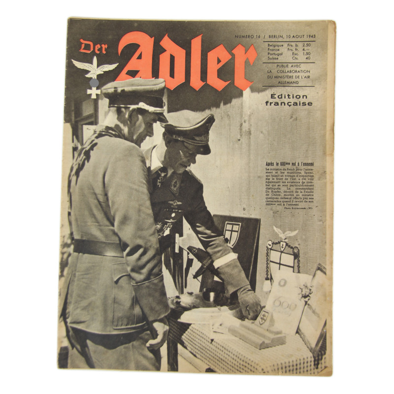 Magazine, Der Adler, August 10, 1943, French Edition