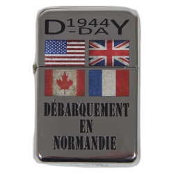 Briquet type ZIPPO, D-Day 1944, Drapeaux