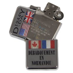 Briquet type ZIPPO, D-Day 1944, Drapeaux