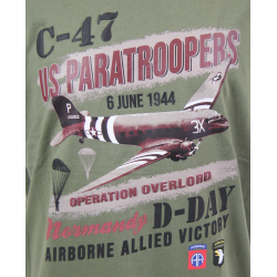 T-shirt, C-47 US Paratroopers, kaki