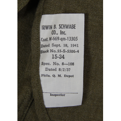 Shirt, Wool, 15 x 34, 1941, Irvin B. Schwabe Co, Inc., Mint