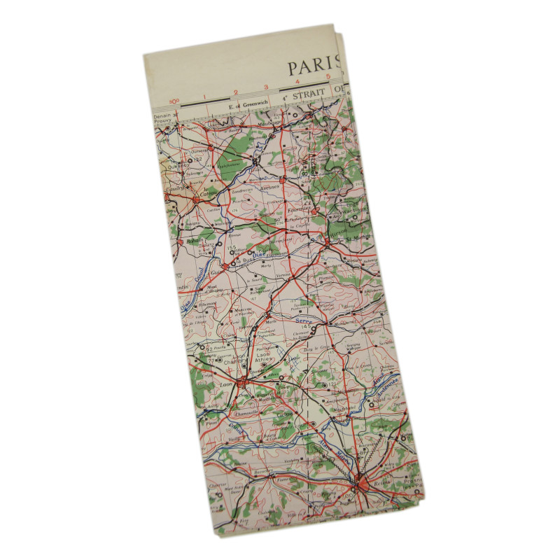 Carte alliée, Navigation Chart, RAF & USAAF, PARIS, 1942