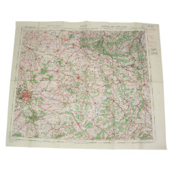 Carte alliée, Navigation Chart, RAF & USAAF, PARIS, 1942