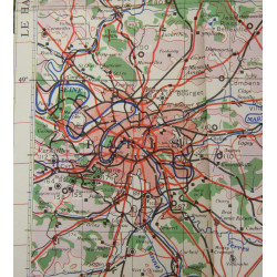 Carte alliée, Navigation Chart, RAF & USAAF, PARIS, 1942