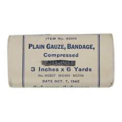 Bandage, Plain Gauze, Compressed, Item No. 92010, Johnson & Johnson, 1939