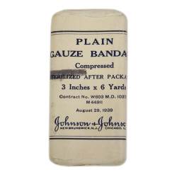 Bandage, Plain Gauze, Compressed, Item No. 92010, Johnson & Johnson, 1939