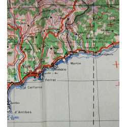 Carte alliée, Navigation Chart, RAF & USAAF, NICE, 1941