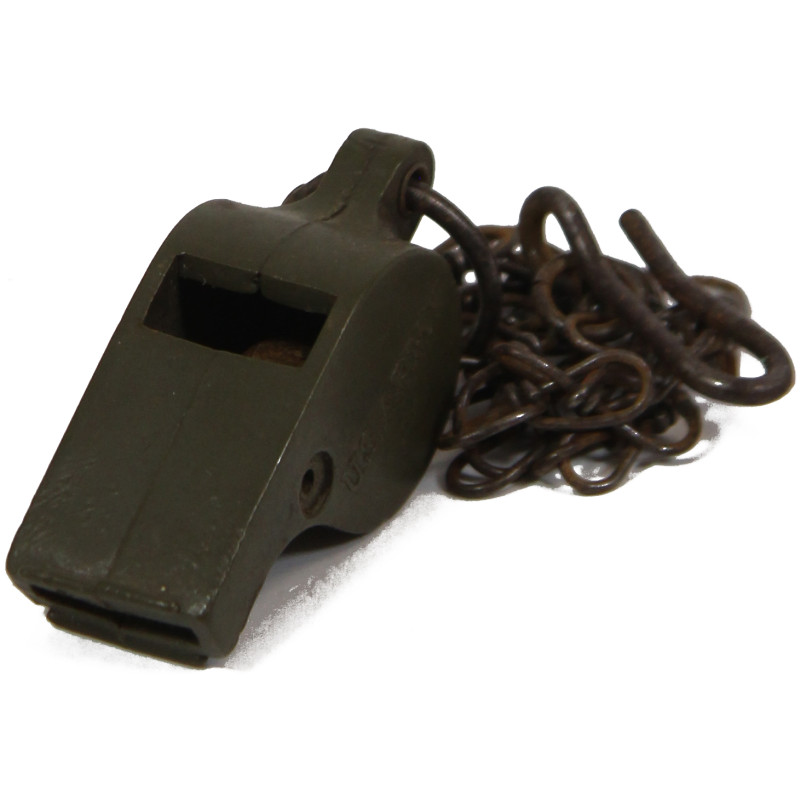 Whistle, Plastic, OD, US Army, L.P. 1943