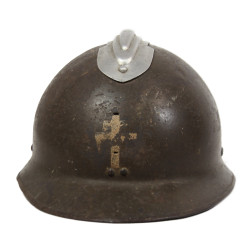 Helmet, Adrian, M-1926, with Captured German Belt and FFI Armband, Paris, 1944