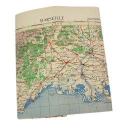 Carte alliée, Navigation Chart, RAF & USAAF, MARSEILLE, 1942