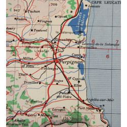 Carte alliée, Navigation Chart, RAF & USAAF, MARSEILLE, 1942