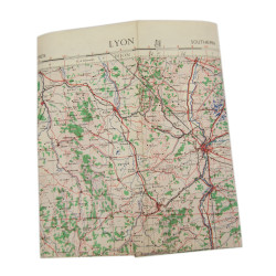 Carte alliée, Navigation Chart, RAF & USAAF, LYON, 1942