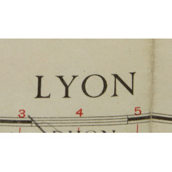 Carte alliée, Navigation Chart, RAF & USAAF, LYON, 1942