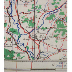 Carte alliée, Navigation Chart, RAF & USAAF, LYON, 1942