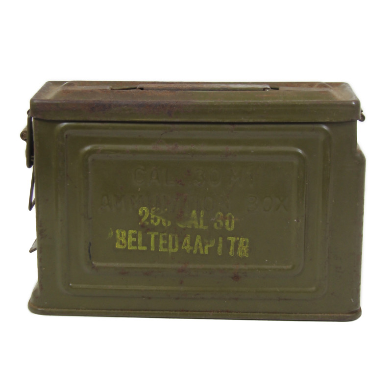 Box, Tin, Ammunition, .30 Caliber, Browning Machine Gun, CANCO