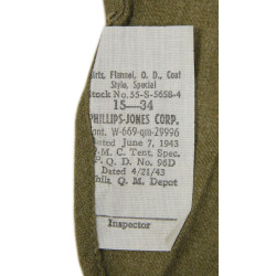 Chemise moutarde, Special, 15 x 34, 1943, PHILLIPS-JONES CORP., état neuf