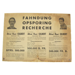 Notice, Wanted, German, Alfred Gilbert, Militärbefehlshaber in Belgien und Nord-Frankreich