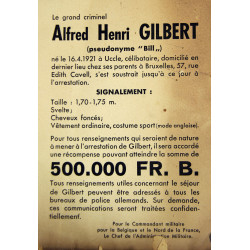 Avis de recherche allemand, Alfred Gilbert, Militärbefehlshaber in Belgien und Nord-Frankreich