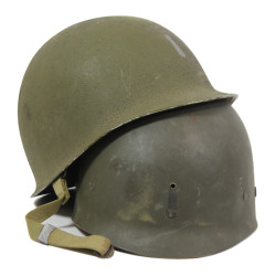 Casque M1, pattes fixes, liner INLAND, A washers verts, 1st Lieutenant