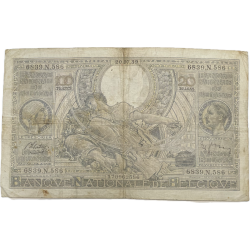 Banknote, 100 Belgian Francs, 1939