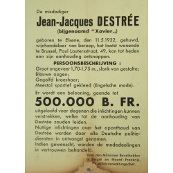 Avis de recherche allemand, Jean-Jacques Destrée, Militärbefehlshaber in Belgien und Nord-Frankreich