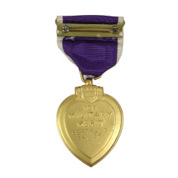 Medal, Purple Heart, Pfc. Bertrand Bay, Hq. Co., 741st Tank Bn., DOW, Hill 192, Saint-Lô, July 14, 1944