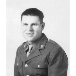 Medal, Purple Heart, Pfc. Bertrand Bay, Hq. Co., 741st Tank Bn., DOW, Hill 192, Saint-Lô, July 14, 1944