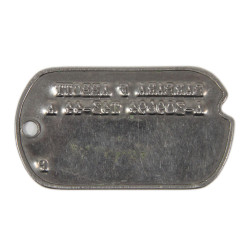 Plaque d'identité, Dog Tag, Sfc. Barbara Abbott, WAC, secrétaire du Gen. Dwight Eisenhower, SHAEF, ETO