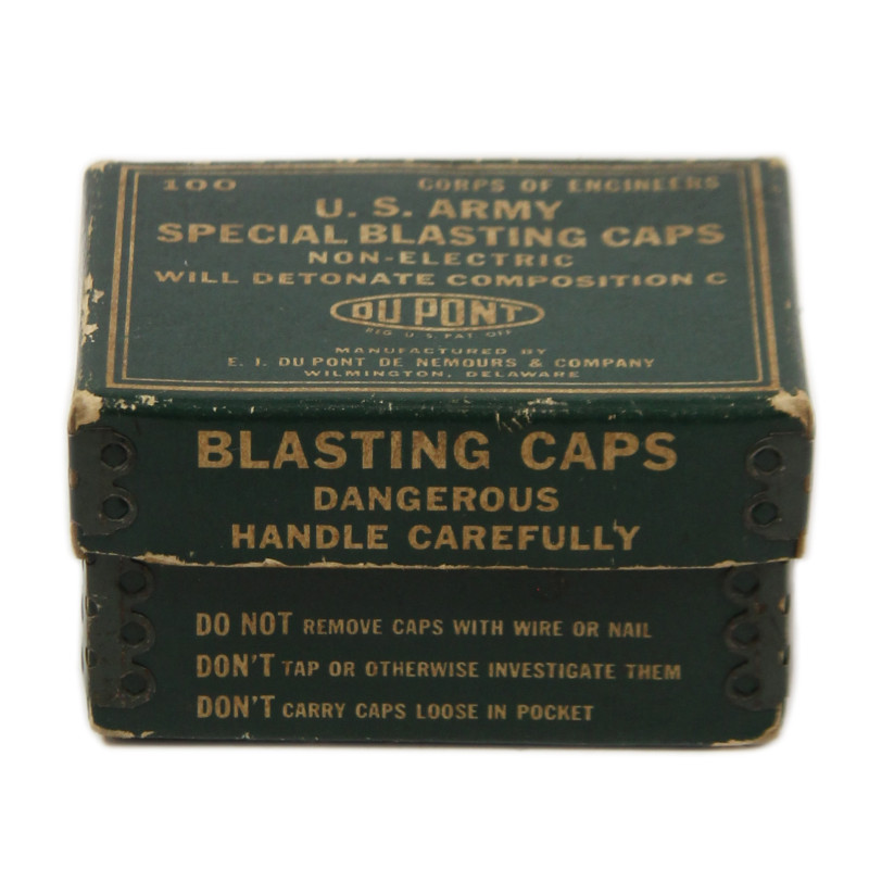 Box, US Army, 100 Special Blasting Caps, DU PONT, Demolition