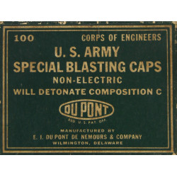 Box, US Army, 100 Special Blasting Caps, DU PONT, Demolition