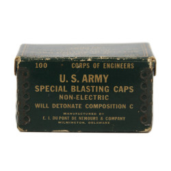 Box, US Army, 100 Special Blasting Caps, DU PONT, Demolition