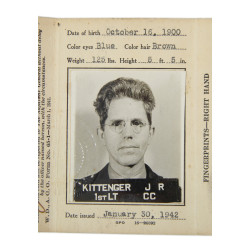 Carte d'identité, 1er type, 1st Lt. John Kittenger, Chaplain, USAAF, 1942