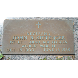 Card, Identification, 1st Lt. John Kittenger, Chaplain, USAAF, 1942