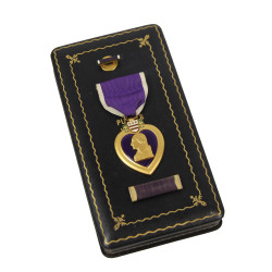 Coffret médaille Purple Heart, Pvt. Herman Schwamenfeld, Co. I., 18th Inf. Regt., 1st Infantry Division, WIA, Belgique