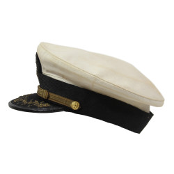 Casquette officier supérieur, US Navy, blanche, ALL-BILT UNIFORMS, INC., Lt. Cdr. Donald Clinchy