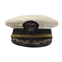 Casquette officier supérieur, US Navy, blanche, ALL-BILT UNIFORMS, INC., Lt. Cdr. Donald Clinchy