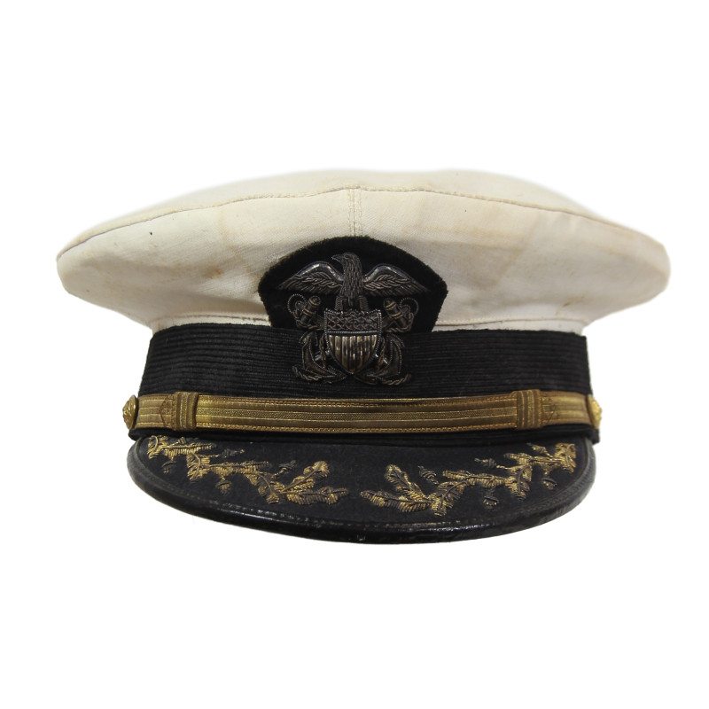 Casquette officier supérieur, US Navy, blanche, ALL-BILT UNIFORMS, INC., Lt. Cdr. Donald Clinchy