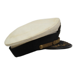 Casquette officier supérieur, US Navy, blanche, ALL-BILT UNIFORMS, INC., Lt. Cdr. Donald Clinchy