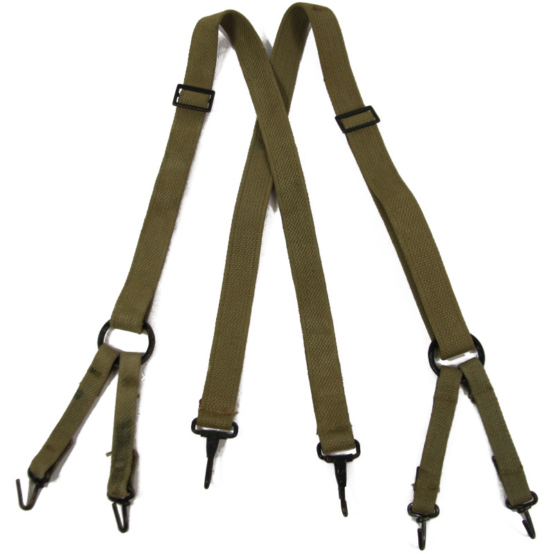 Suspenders, Belt, M-1941, USMC, 1st Type, Flat Buckles